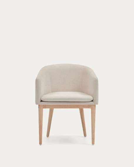 Мягкий стул с подлокотниками Harlan бежевый шенилл | La Forma | Испания
