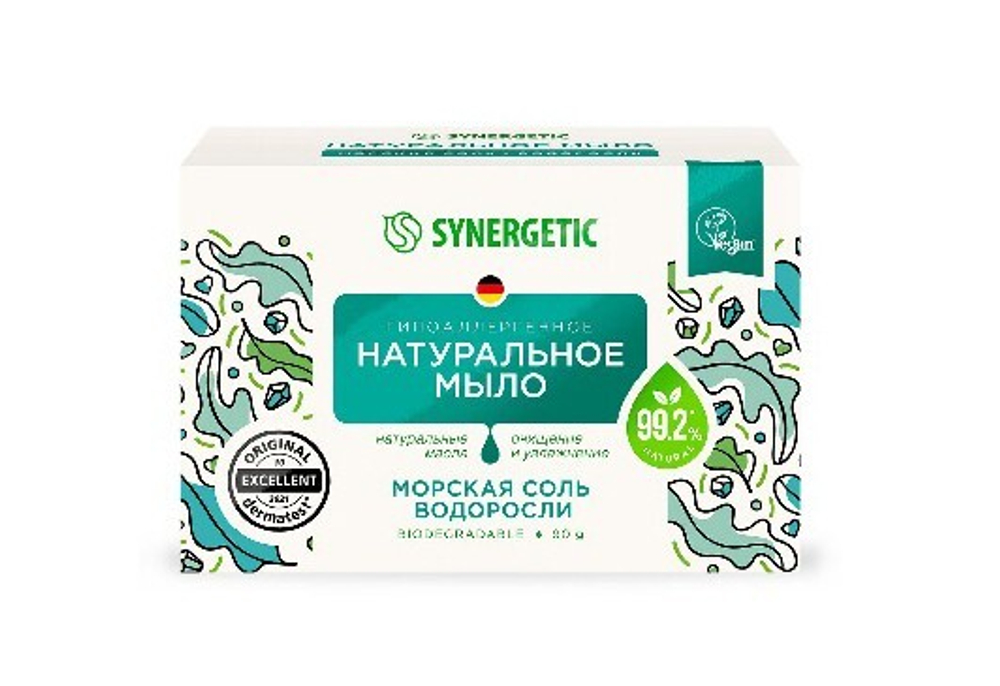 Synergetic Натур/ туалетное мыло морская соль и водоросли 90 гр.*6*24