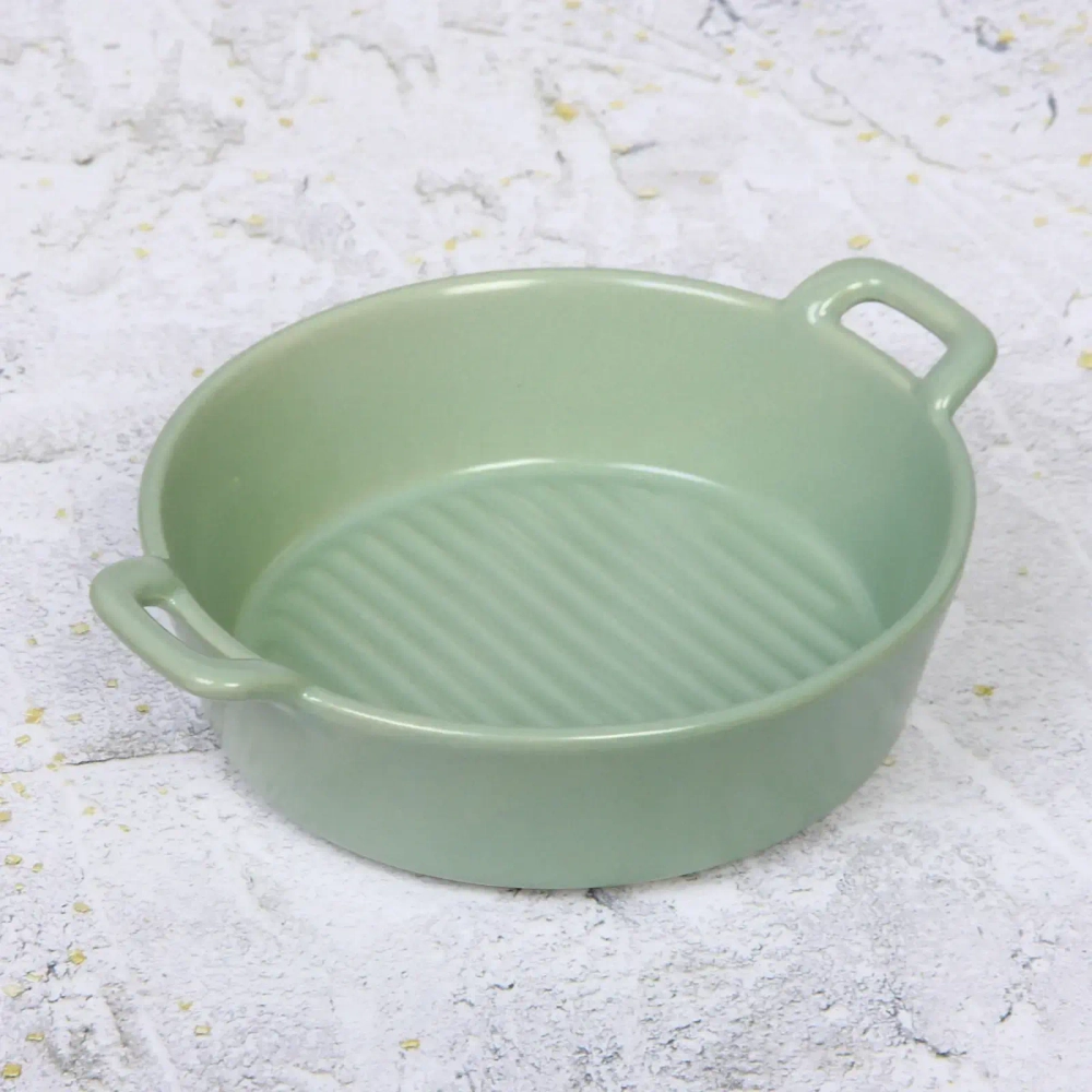 Форма керамическая для запекания «Акварель» 20,5*17*5,5см, нежно-зеленая