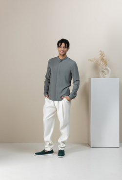 Рубашка с длинным рукавом серая 03-05-23 SS men