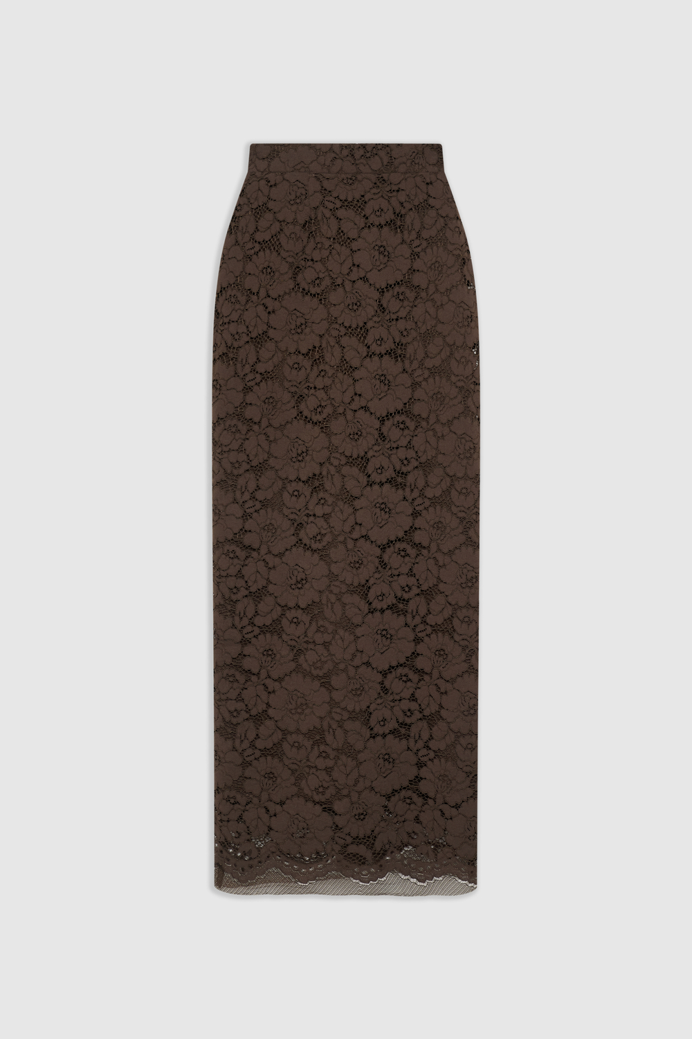Юбка из кружева шоколадного цвета