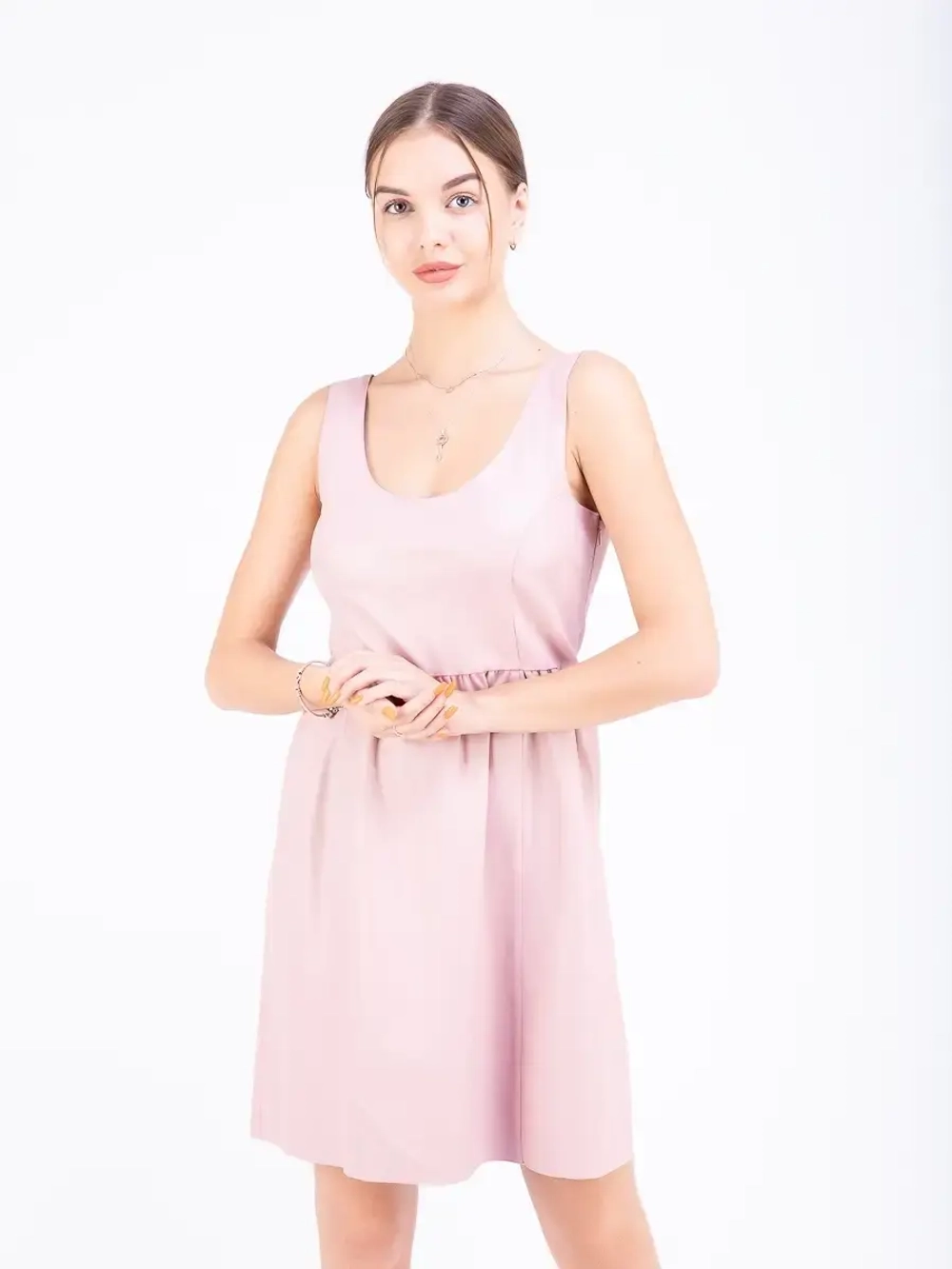 Сарафан женский из экокожи кожаный