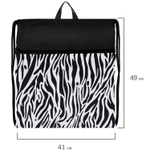 Мешок для обуви BRAUBERG большой с ручкой карман на молнии сетка 49х41 см "Zebra" (2 штуки в упаковке)
