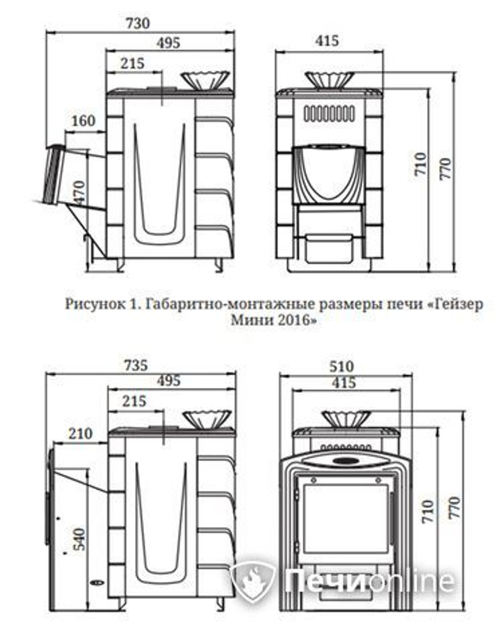Дровяная печь-каменка TMF Гейзер Мини 2016 Inox ДН ЗК ТО антрацит