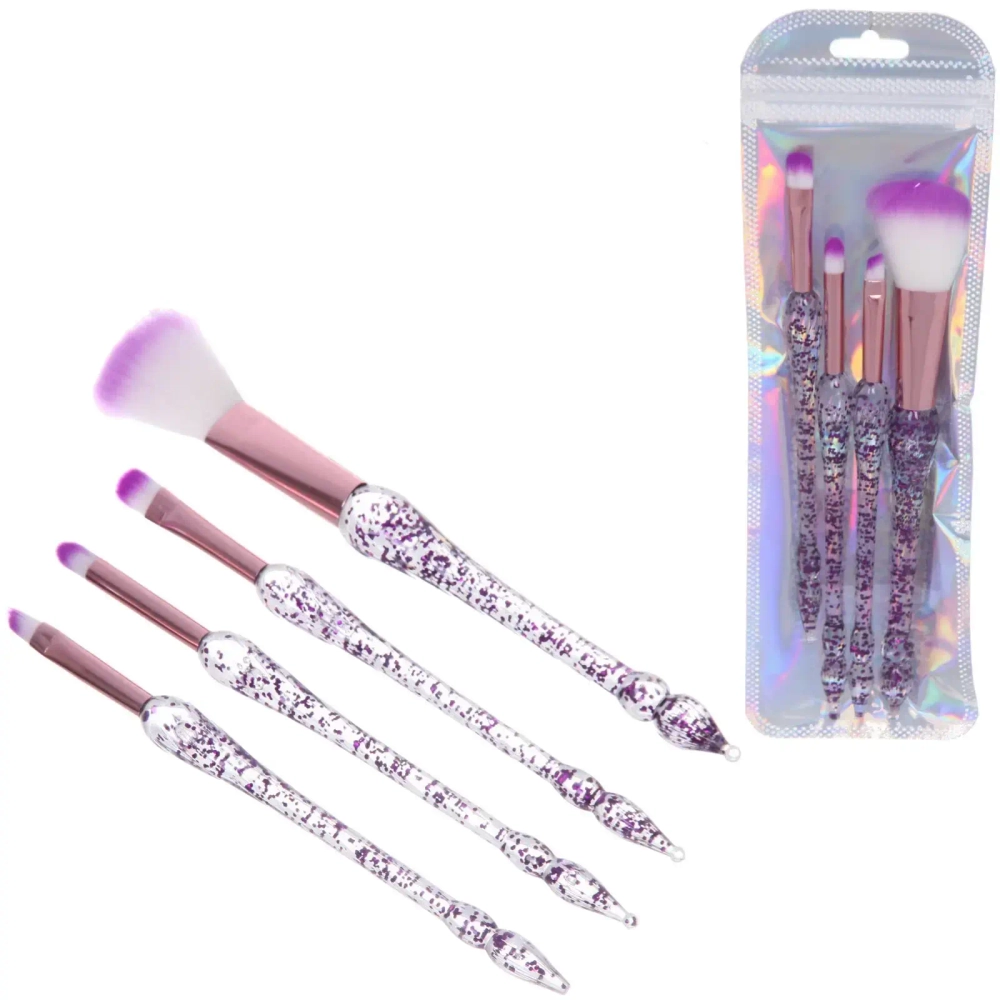 Кисти для макияжа 4шт «ДИ МАРКО», цвет фиолетовый, 21,5*6,5/16см