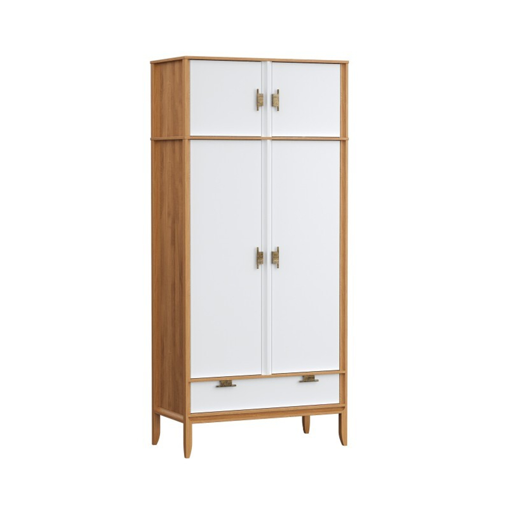 Антресоль 2х дверного шкафа «Бридж» браун/белый лак