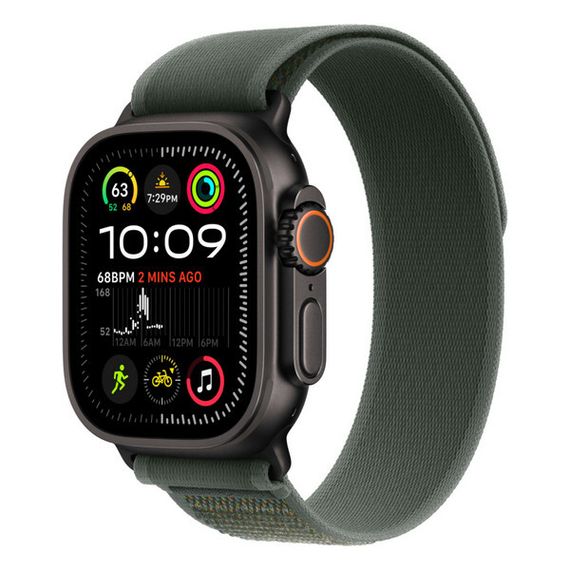 Apple Watch Ultra 2 GPS + Cellular, 49mm, черный титан, ремешок Trail зеленого цвета (2024)