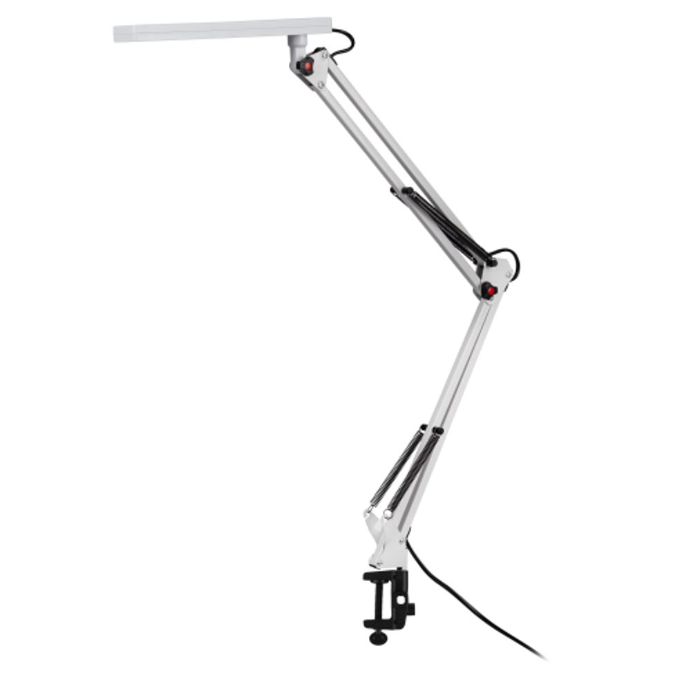 Настольный светильник ЭРА NLED-507-8W-W светодиодный на струбцине белый | Светодиодные настольные лампы