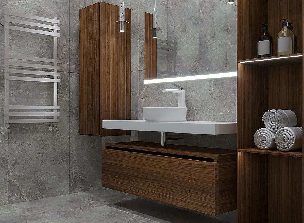 Тумба с раковиной Armadi Art Flat 100 темный дуб