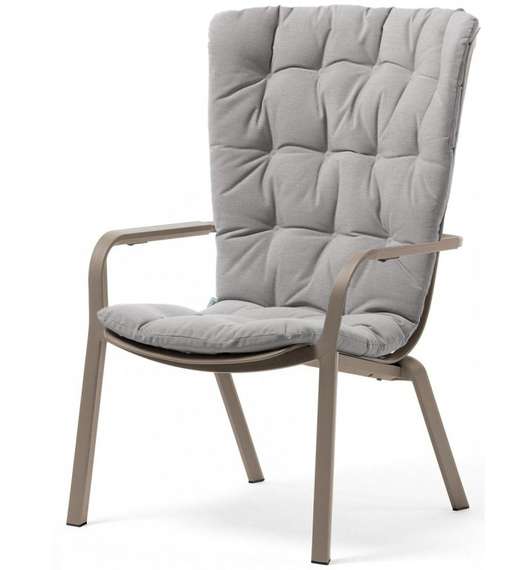 Уличное кресло Folio тортора с серой подушкой