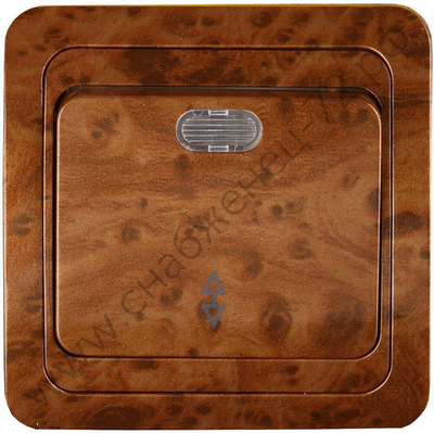 СВЕТОЗАР Гамма, проходной с подсветкой одноклавишный цвет орех 10A/~250B, Электрический выключатель (SV-54138-N)