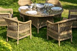 "Эспрессо–150 S" обеденная группа плетеная, цвет соломенный