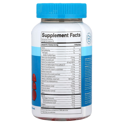 SmartyPants, мультивитамины и омега для мужчин, со вкусом малинового лимонада, 90 жевательных таблеток