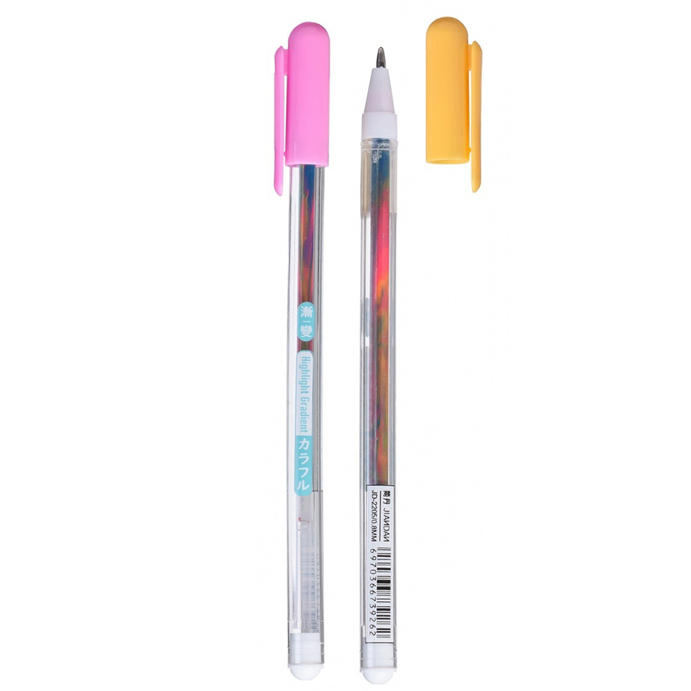 Ручка гелевая, Jiandan, цветные чернила, серия "Rainbow", меняет цвет линии, 12 шт