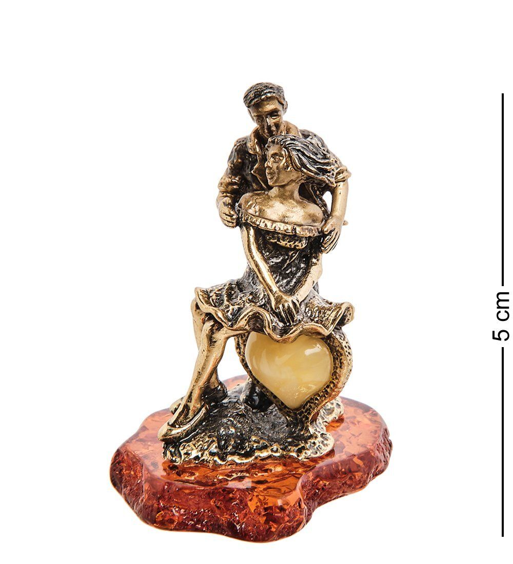 Народные промыслы AM-3126 Фигурка «Влюбленная пара» (латунь, янтарь)