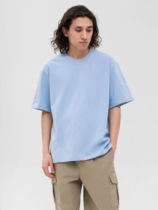 Футболка оверсайз плотная голубая - фото 3