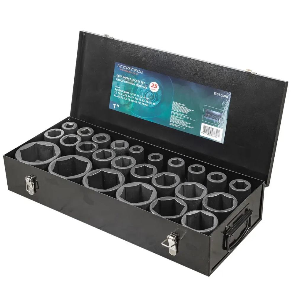 Набор головок ударных 25пр. 1'', 6гр. RockForce##Rock FORCE RF-8251-5MPB