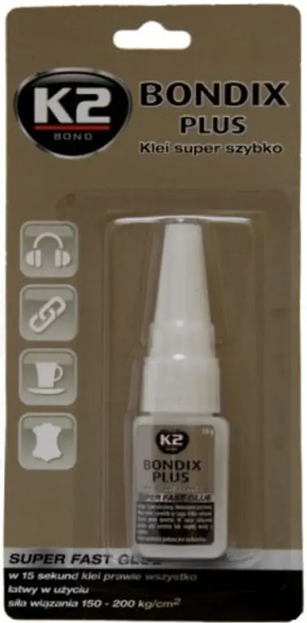 Клей супербыстрый 10гр K2 Bondix Plus
