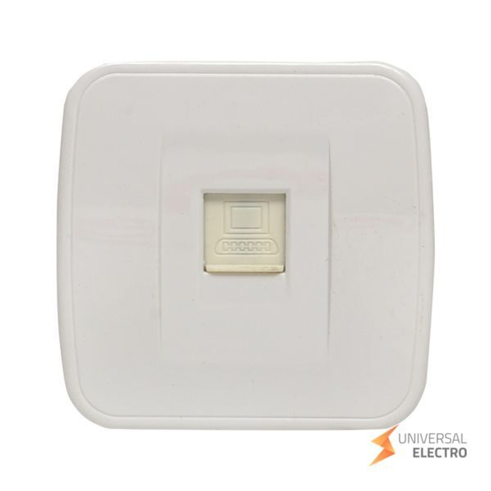Минск Розетка RJ-45 1-местная, ОП 1А, 120В, белая EKF Basic