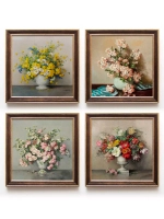 Картины на стену интерьерная на холсте 4 шт, 23*23 см