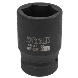 Головка ударная глубокая, 38мм (6гр) 1'' Partner PA-48510038