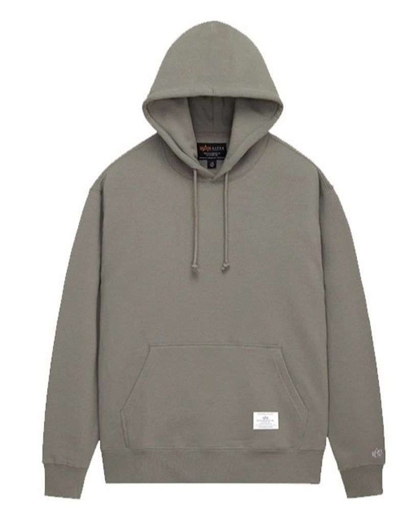 Толстовка Alpha Industries Essential Hoodie Mid Grey (Серая)