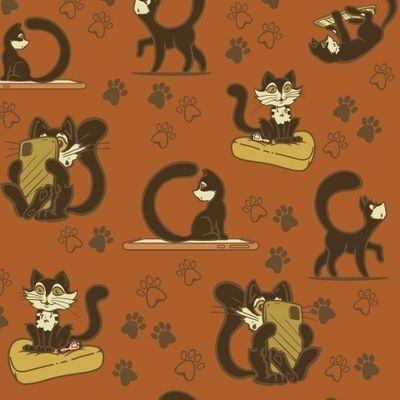 Киски - Ириски, смартфоны и следы от лап.