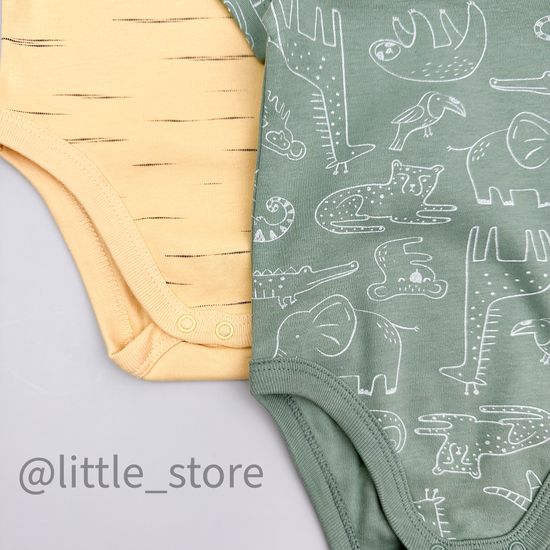 Комплект боди с коротким рукавом, Зоопарк/эффект меланжа