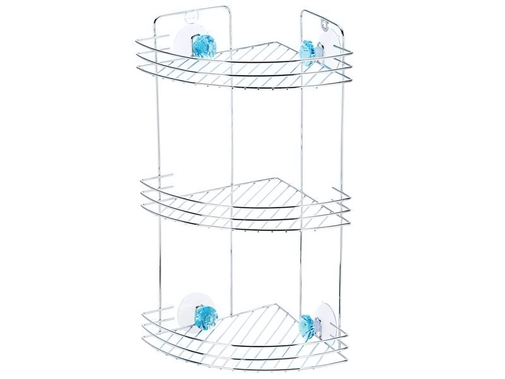 Полка 3-х ярусная угловая 19*19*40см "Бриллиант" синий