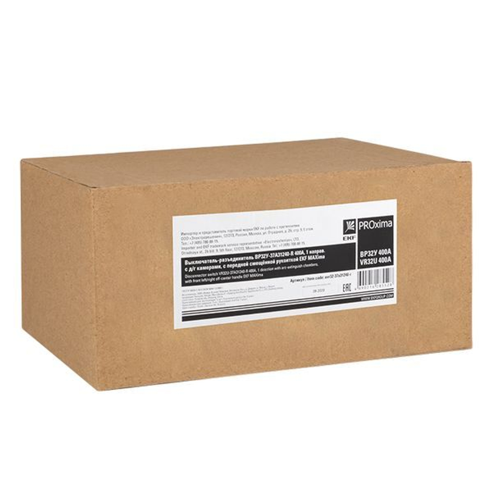 Выключатель-разъединитель ВР32У-37A31240-R 400А, 1 направ, с д/г камерами, с передней смещённой рукояткой EKF MAXima