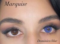 Ярко голубые линзы c окантовкой на 12 мес. Marquise Dominico blue