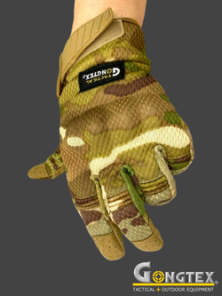 Перчатки полнопалые сетчатые с костяшками Gongtex Tactical Gloves (0056). Мультикам