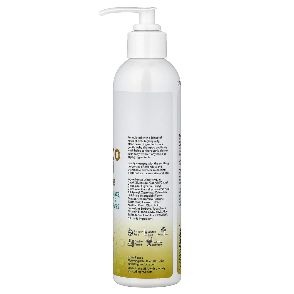 NOW Foods, Для детей, деликатный шампунь и средство для стирки, без отдушек, 237 мл (8 жидк. унц.)