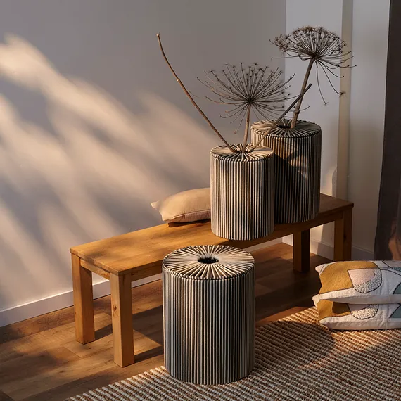 Корзина плетеная dholak grey из коллекции ethnic, размер l