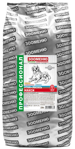 ЗООМЕНЮ МАКСИ для собак крупных пород (Утка с лососем) 25/13