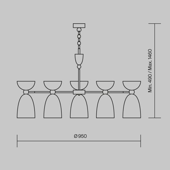 Подвесная люстра Maytoni Cloches MOD113PL-07W