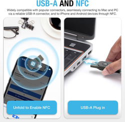Thetis Pro-A — Ключ безопасности FIDO2 с USB-A, NFC и поддержкой TOTP/HOTP Универсальная двухфакторная аутентификация для Windows, macOS, Linux и мобильных устройств