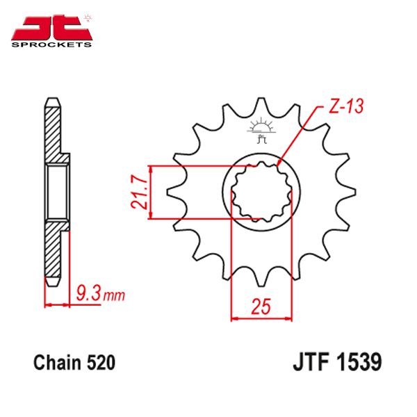 JT JTF1539.15 звезда передняя (ведущая), 15 зубьев