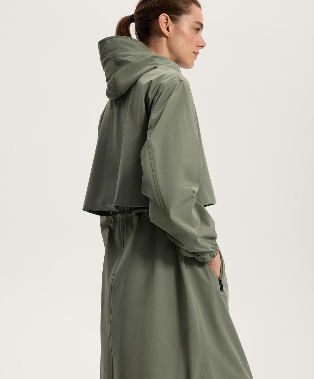 Oysho Сверхлегкий плащ с водонепроницаемостью 10 000 мм, светлый хаки