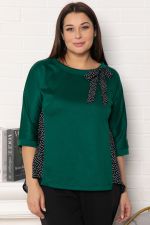 Блуза Федерика (изумрудно-черная) Б15001-18М LT Collection