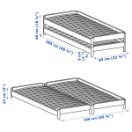 Складная кровать с 2 матрасами - IKEA UTÅKER/UTAKER, 200х80 см, матрас жесткий, сосна, УТОКЕР ИКЕА