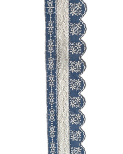 Кружево хлопковое с вышивкой и фистонным краенм ш-5,5. см. Испания