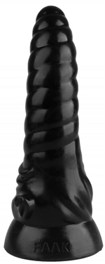 Черная рельефная винтообразная анальная втулка - 20,5 см. (Цвет: черный)
