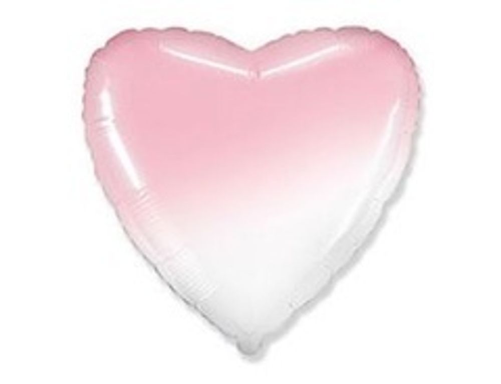 F Сердце Градиент розовый, 18"/46 см.
