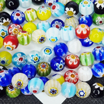 Бусины мозаичное стекло, миллефиори, р-р 8мм, цена за набор 5 шт