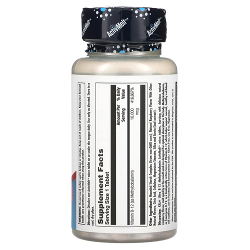KAL, Ultra B12, метилкобаламин, со вкусом малины, 10 000 мкг, 30 микротаблеток