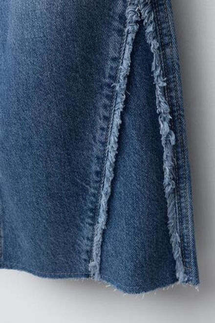 ZARA ДЖИНСЫ BOOTCUT С БАХРОМОЙ, СИНИЙ