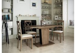 Стол на тумбе Токио-28 120(152)х75х75 дуб табачный / антрацит