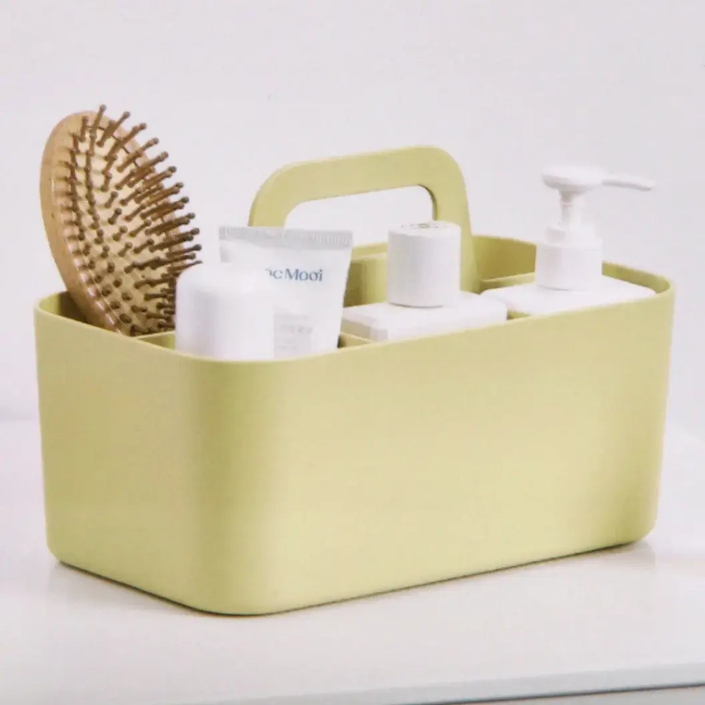 Органайзер для хранения с ручкой «ИДЕАДОМА», пять отделений, цвет медовый, 25*15.5*17см