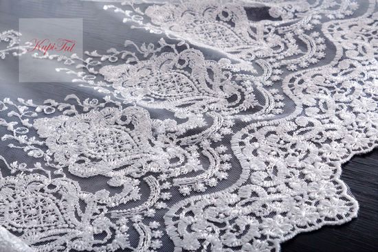 Микросетка с вышивкой Анесси (белая)